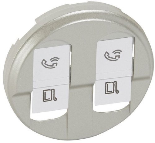 Лицевая панель Legrand Celiane для 2-м. розетки RJ45+RJ45 титан фото Лицевая панель Legrand Celiane для 2-м. розетки RJ45+RJ45 титан картинка